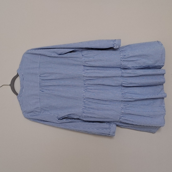 J. Crew Factory Stripe Stretch Cotton Poplin Tiered Dress size L - Picture 12 of 12